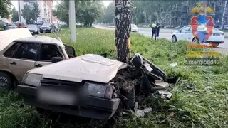 В Кемеровской области водитель без прав и его пассажирка погибли после столкновения с деревом