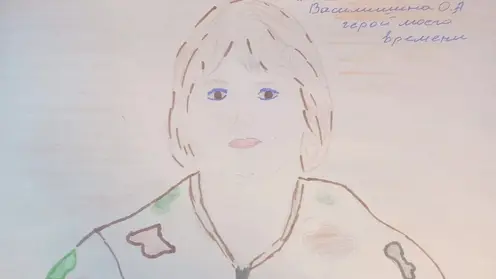Третьеклассница из Шарыпово отправила на конкурс рисунков портрет Оксаны Василишиной